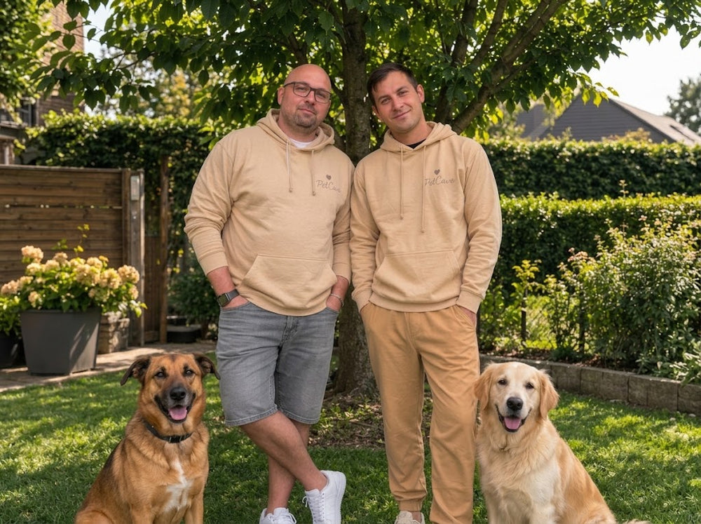 Zwei Freunde, zwei Hunde, ein Shop